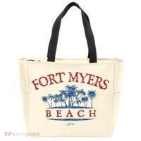 Fort Myers Beach Fl Palm Trees On Beach Tote Bag thumb 0