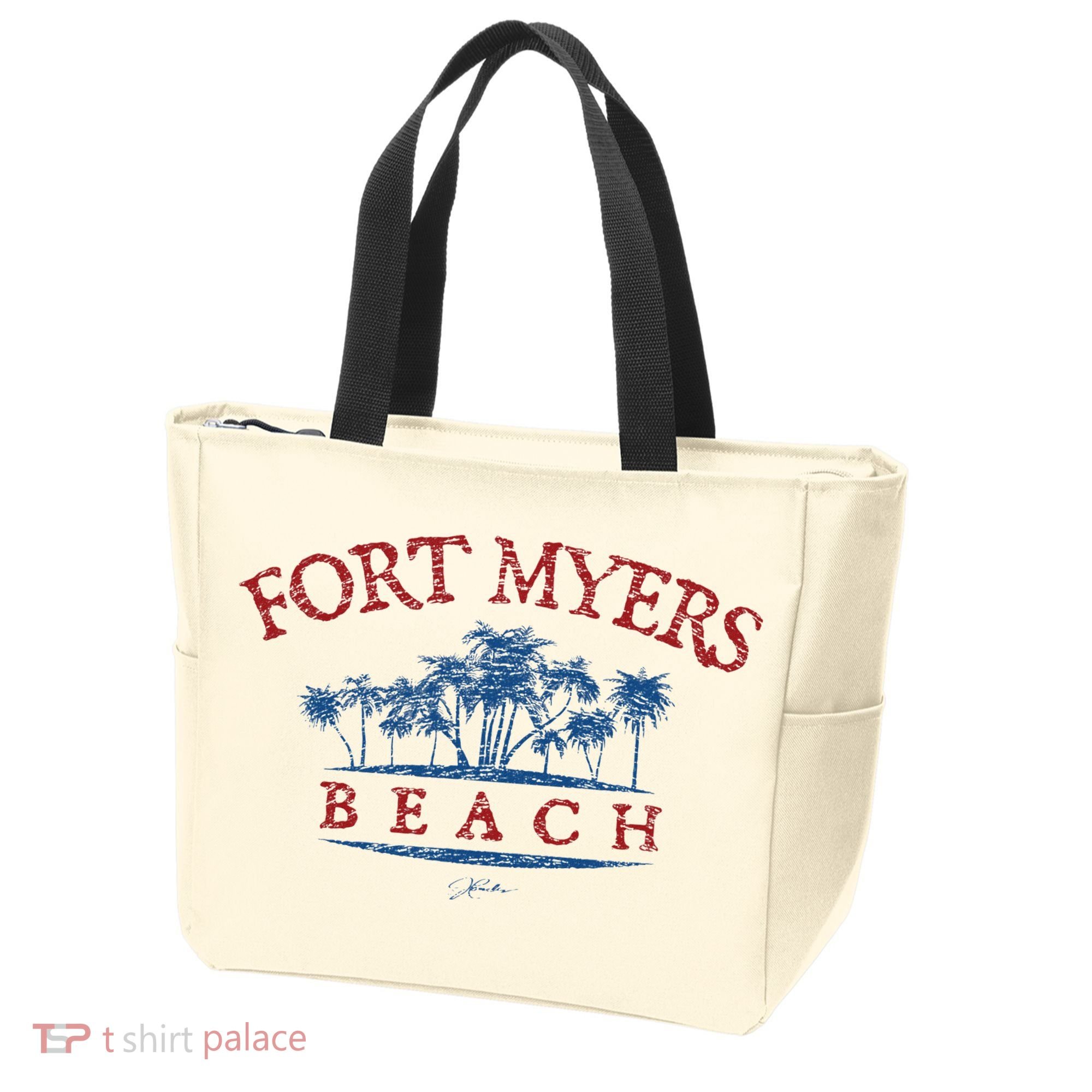 Fort Myers Beach Fl Palm Trees On Beach Tote Bag