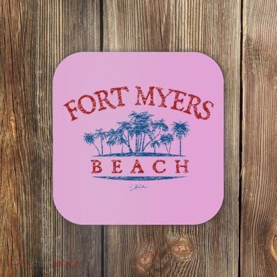 Fort Myers Beach Fl Palm Trees On Beach Coaster