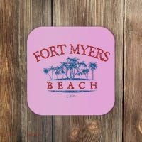 Fort Myers Beach Fl Palm Trees On Beach Coaster thumb 0