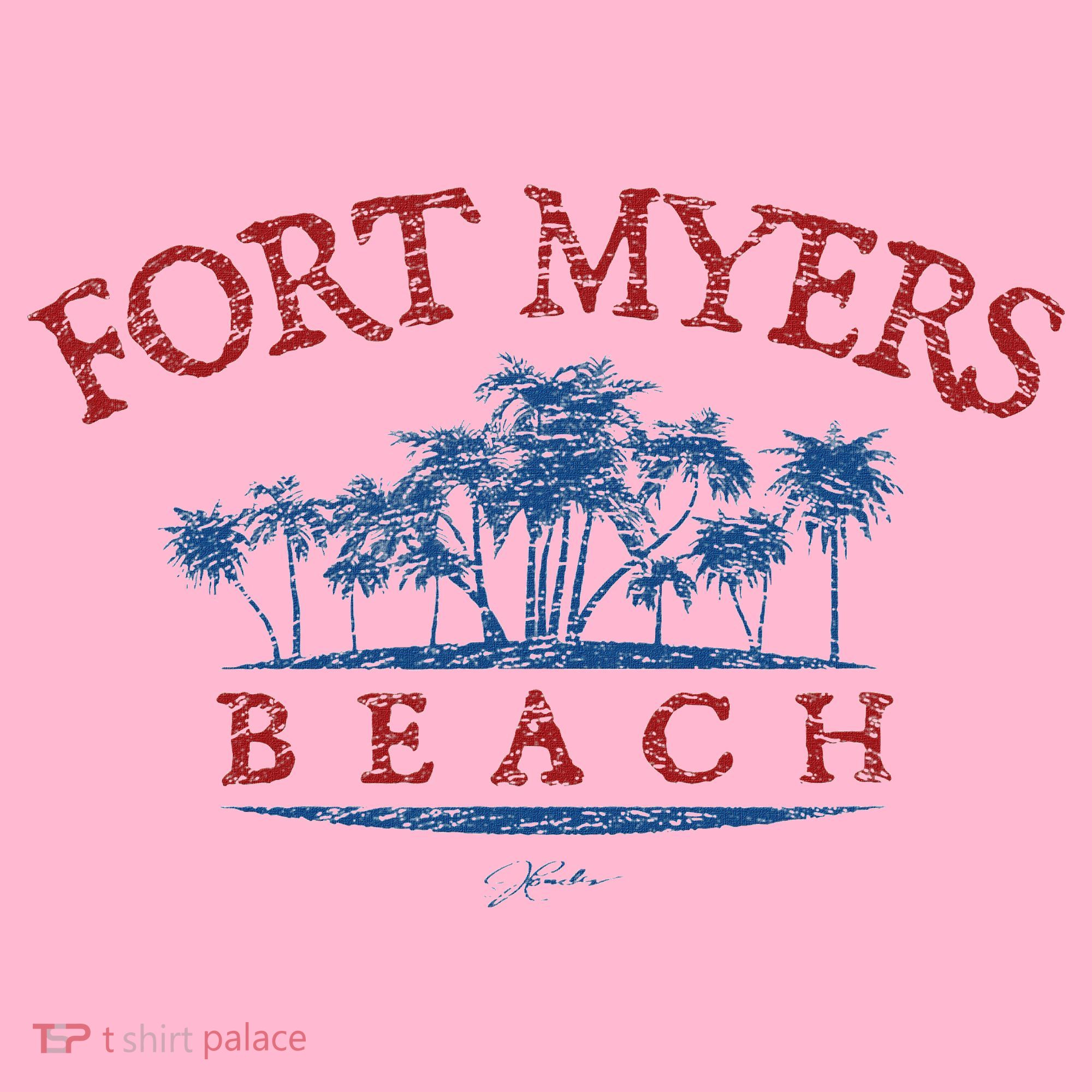 Fort Myers Beach Fl Palm Trees On Beach Coaster