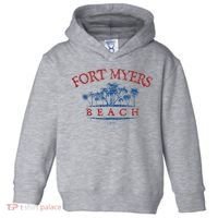 Fort Myers Beach Fl Palm Trees On Beach Toddler Hoodie thumb 0