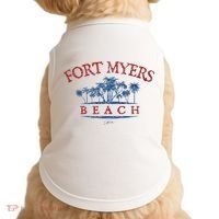 Fort Myers Beach Fl Palm Trees On Beach Doggie Tank thumb 0