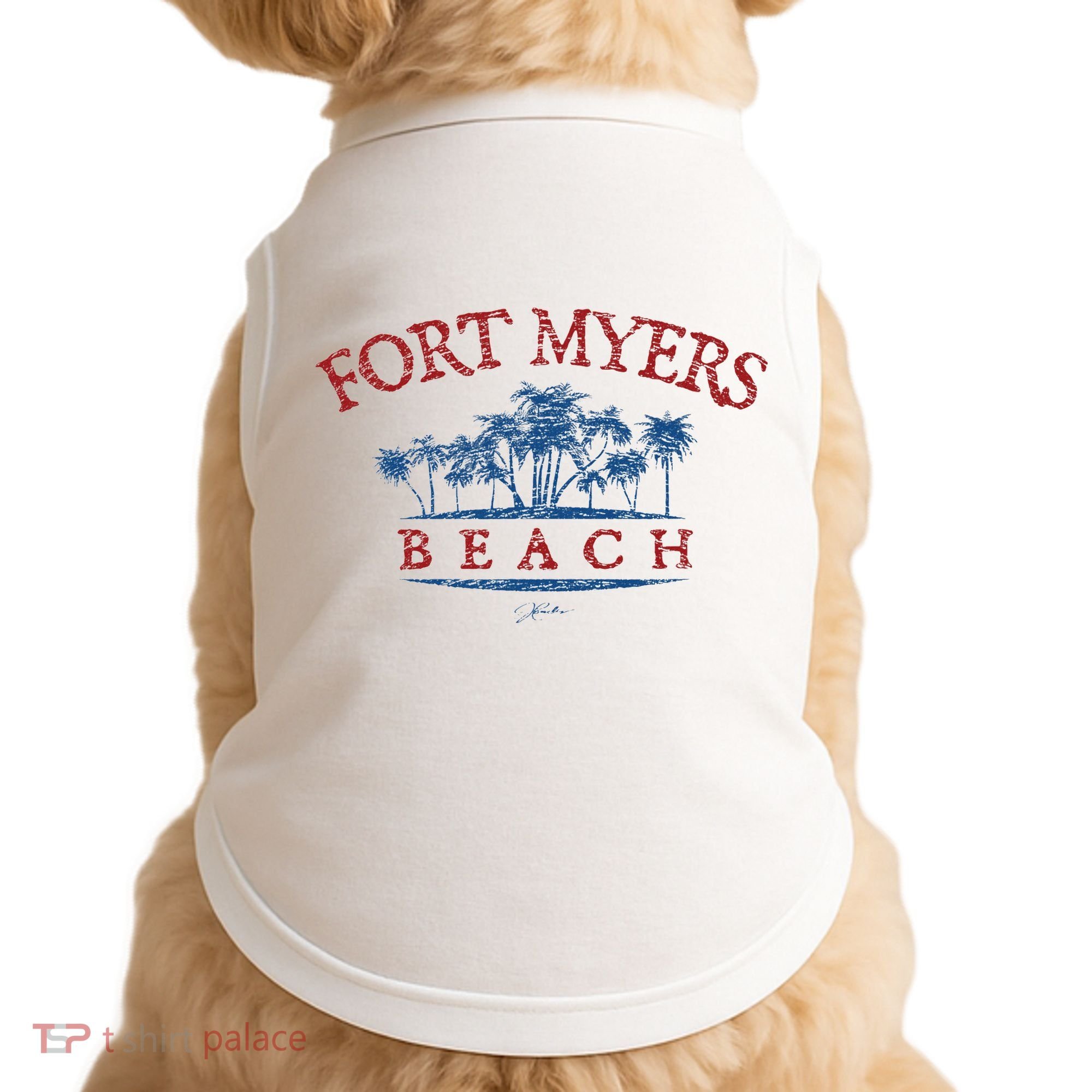 Fort Myers Beach Fl Palm Trees On Beach Doggie Tank