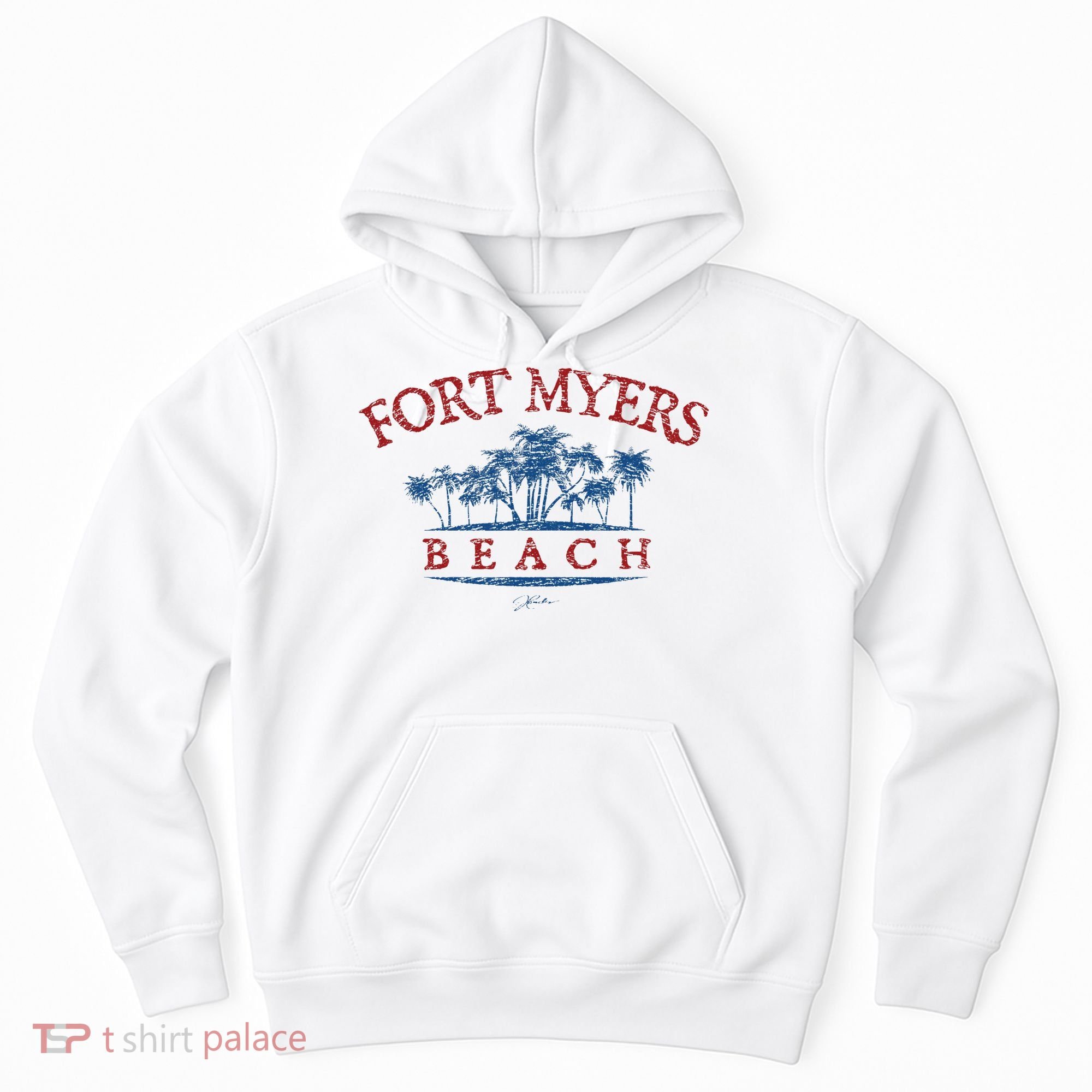 Fort Myers Beach Fl Palm Trees On Beach Hoodie