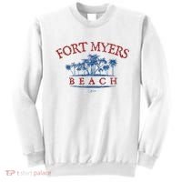 Fort Myers Beach Fl Palm Trees On Beach Sweatshirt thumb 0