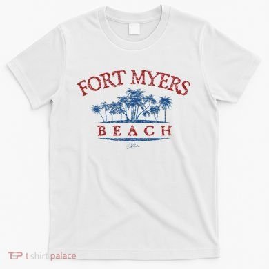Fort Myers Beach Fl Palm Trees On Beach T-Shirt