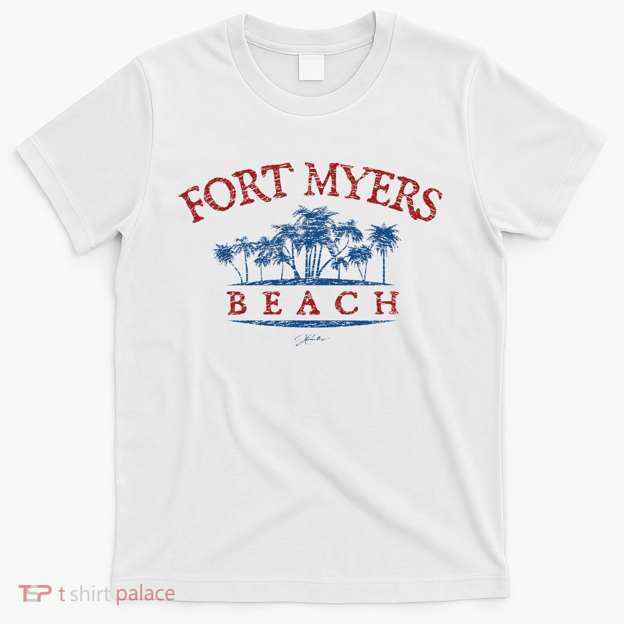 Fort Myers Beach Fl Palm Trees On Beach T-Shirt