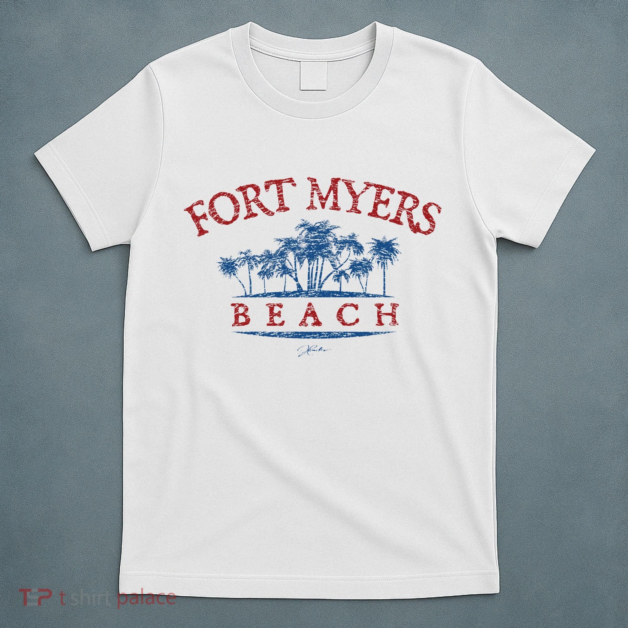 Fort Myers Beach Fl Palm Trees On Beach T-Shirt