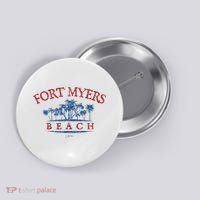 Fort Myers Beach Fl Palm Trees On Beach Button thumb 0