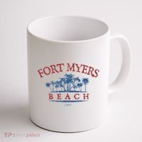 Fort Myers Beach Fl Palm Trees On Beach Coffee Mug thumb 1