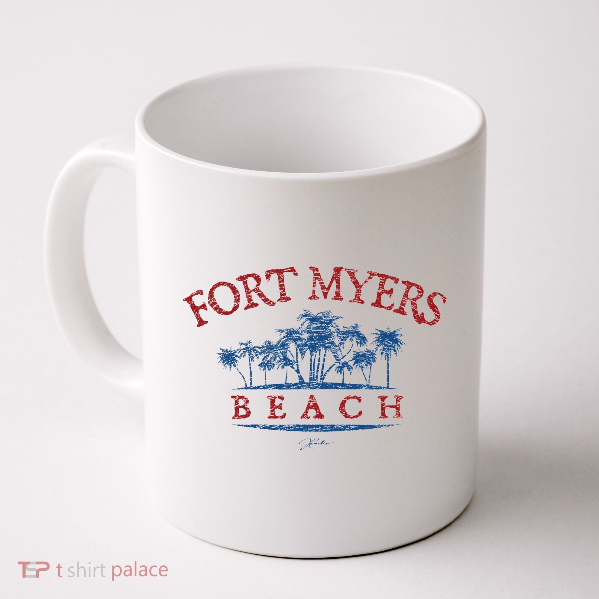 Fort Myers Beach Fl Palm Trees On Beach Coffee Mug