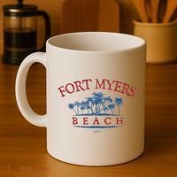 Fort Myers Beach Fl Palm Trees On Beach Coffee Mug thumb 4