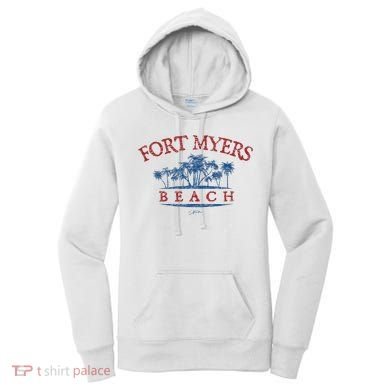 Fort Myers Beach Fl Palm Trees On Beach Women's Hoodie