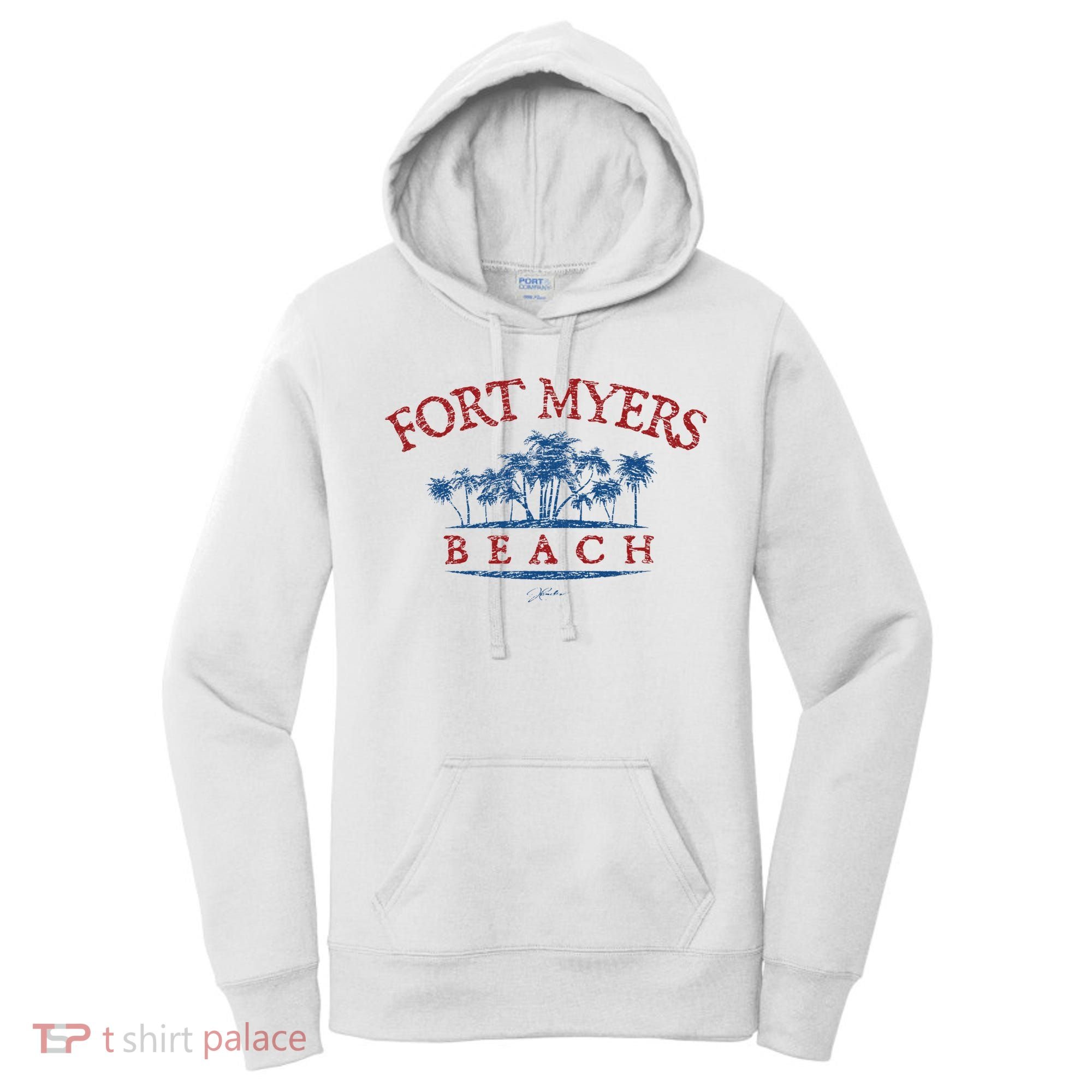 Fort Myers Beach Fl Palm Trees On Beach Women's Hoodie