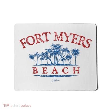 Fort Myers Beach Fl Palm Trees On Beach Mousepad