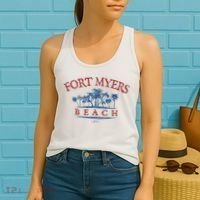 Fort Myers Beach Fl Palm Trees On Beach Women's Tank Top thumb 2