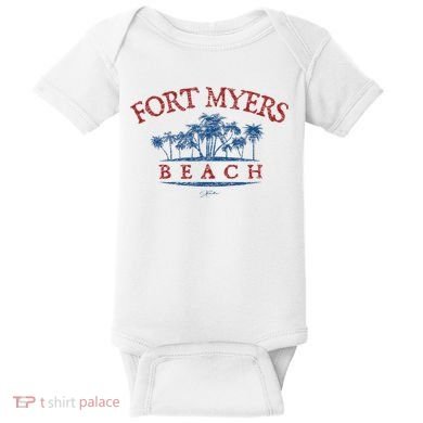 Fort Myers Beach Fl Palm Trees On Beach Baby Bodysuit