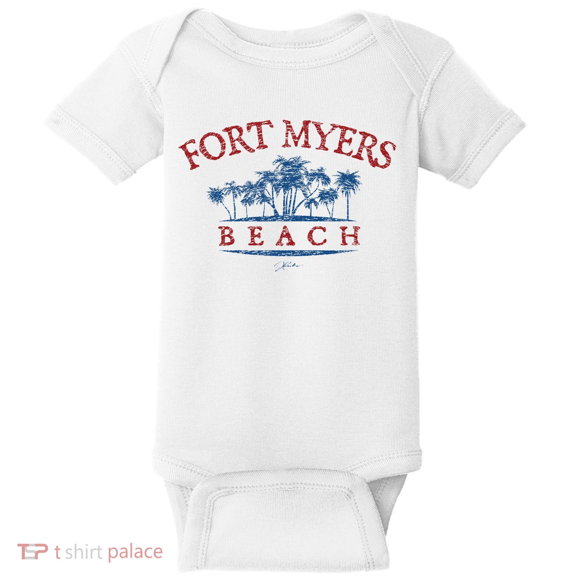Fort Myers Beach Fl Palm Trees On Beach Baby Bodysuit