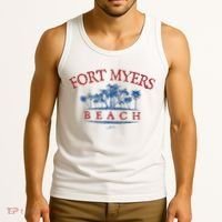Fort Myers Beach Fl Palm Trees On Beach Tank Top thumb 3