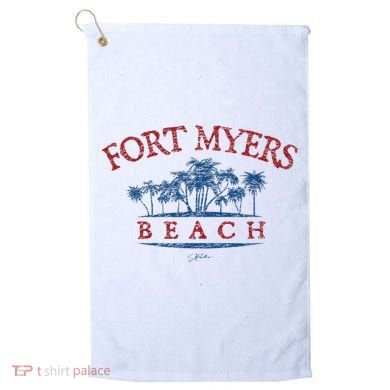 Fort Myers Beach Fl Palm Trees On Beach Golf Towel