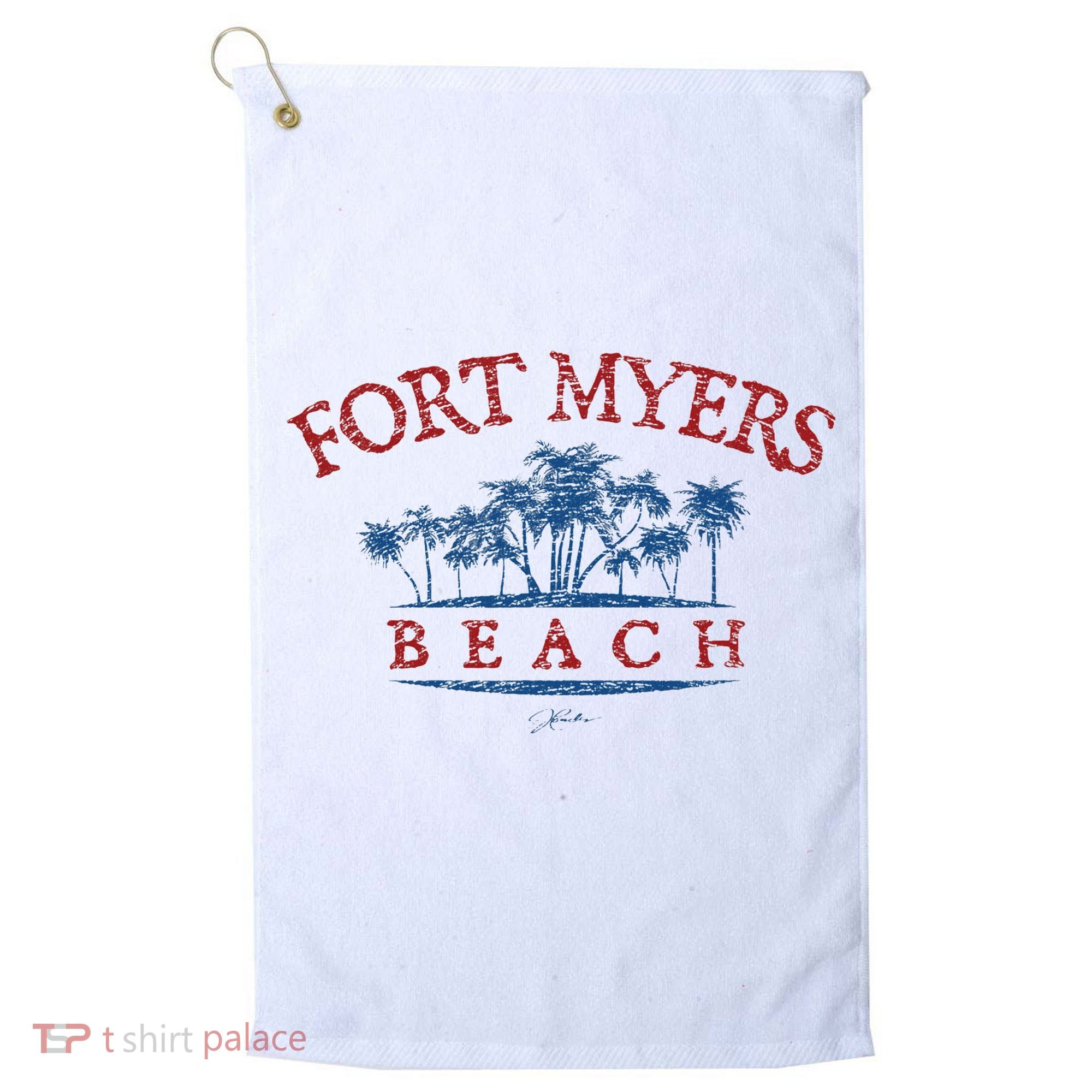 Fort Myers Beach Fl Palm Trees On Beach Golf Towel