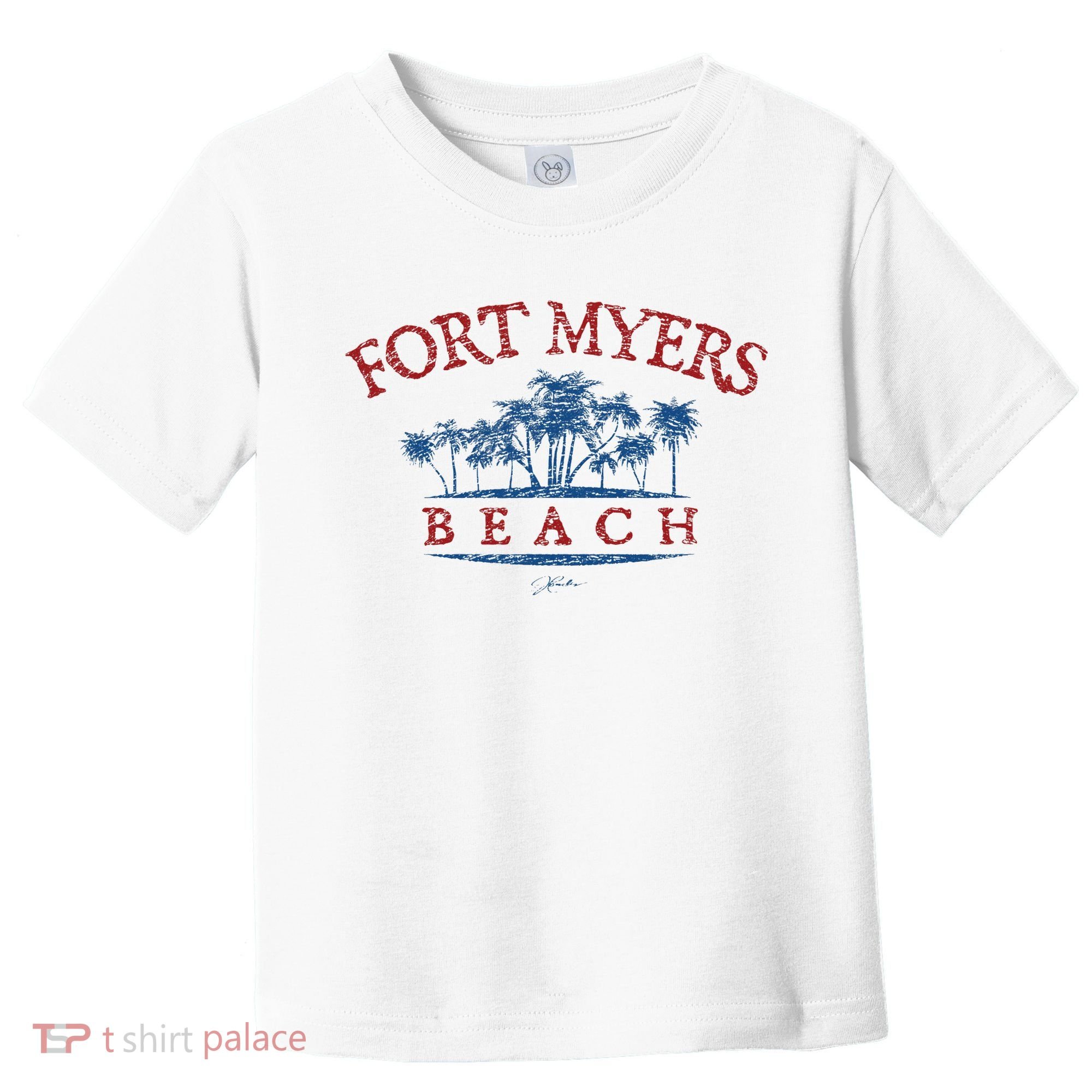Fort Myers Beach Fl Palm Trees On Beach Toddler T-Shirt
