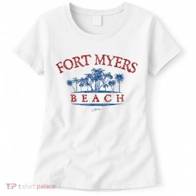 Fort Myers Beach Fl Palm Trees On Beach Women's T-Shirt