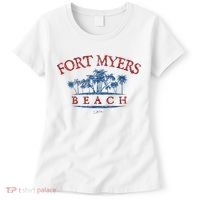 Fort Myers Beach Fl Palm Trees On Beach Women's T-Shirt thumb 0