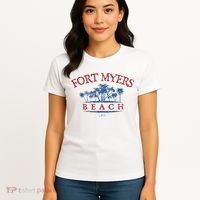Fort Myers Beach Fl Palm Trees On Beach Women's T-Shirt thumb 4