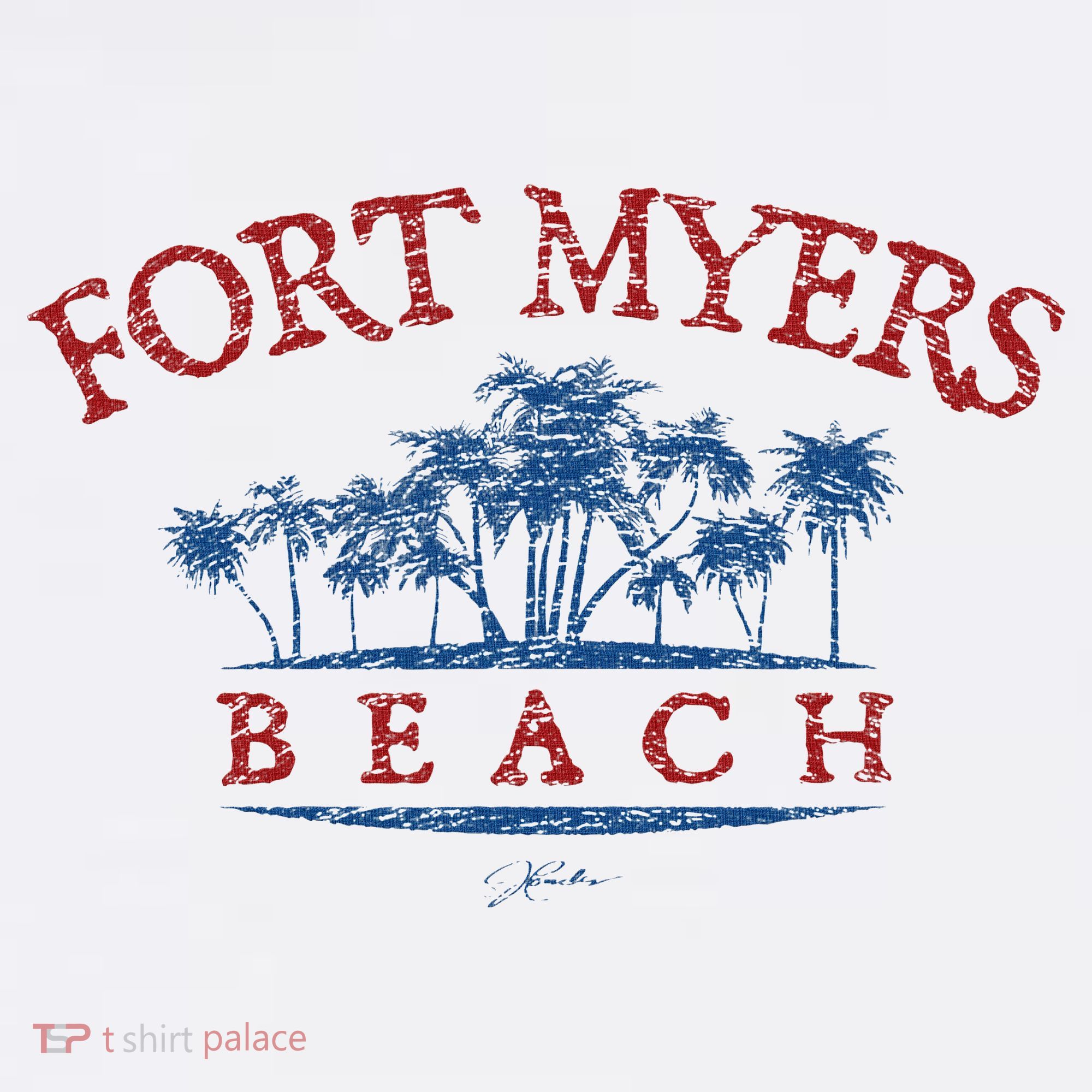 Fort Myers Beach Fl Palm Trees On Beach Women's T-Shirt