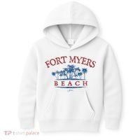 Fort Myers Beach Fl Palm Trees On Beach Kids Hoodie thumb 0