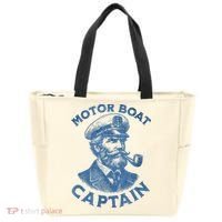 Funny Motor Boat Captain Tote Bag thumb 0