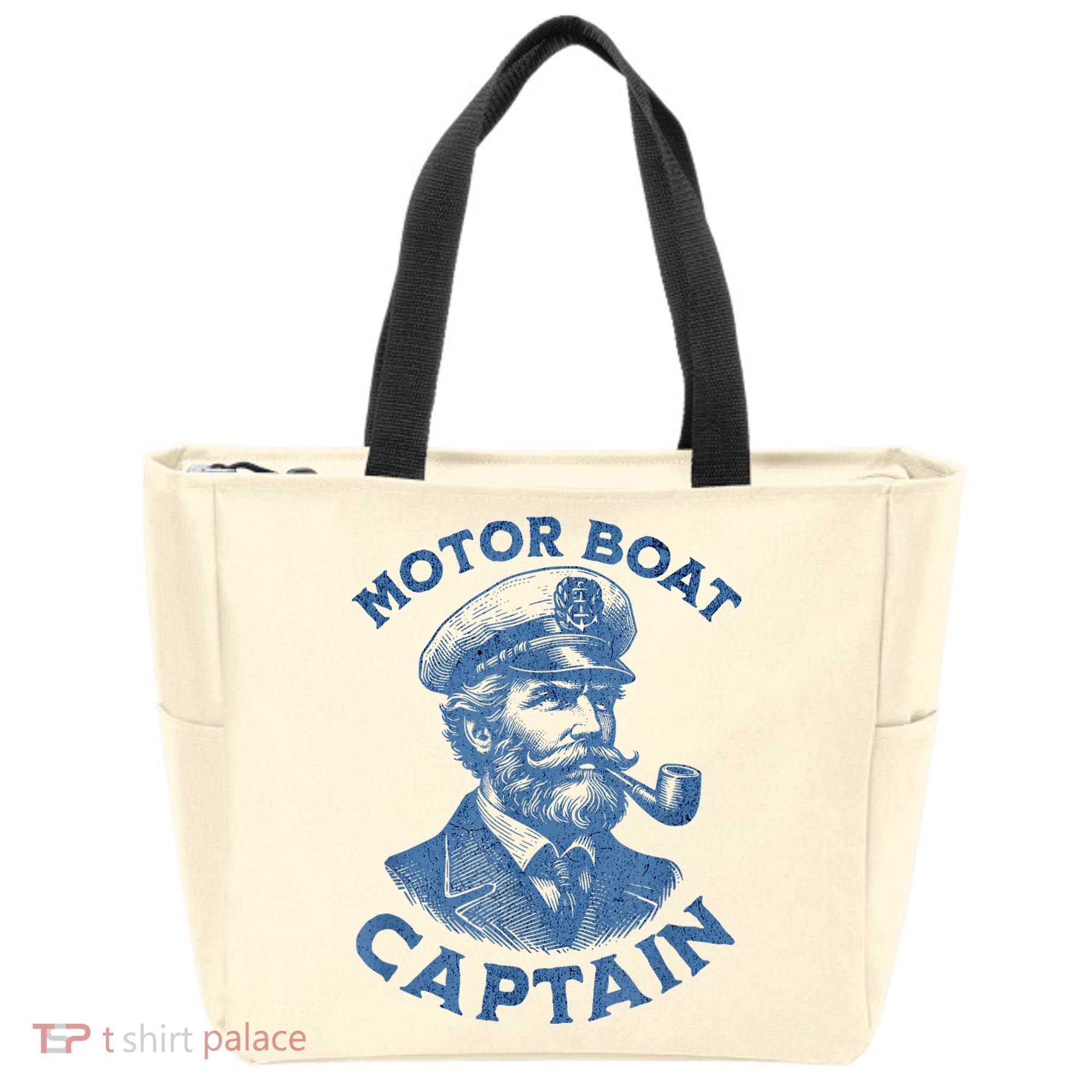 Funny Motor Boat Captain Tote Bag