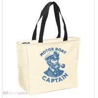Funny Motor Boat Captain Tote Bag thumb 2