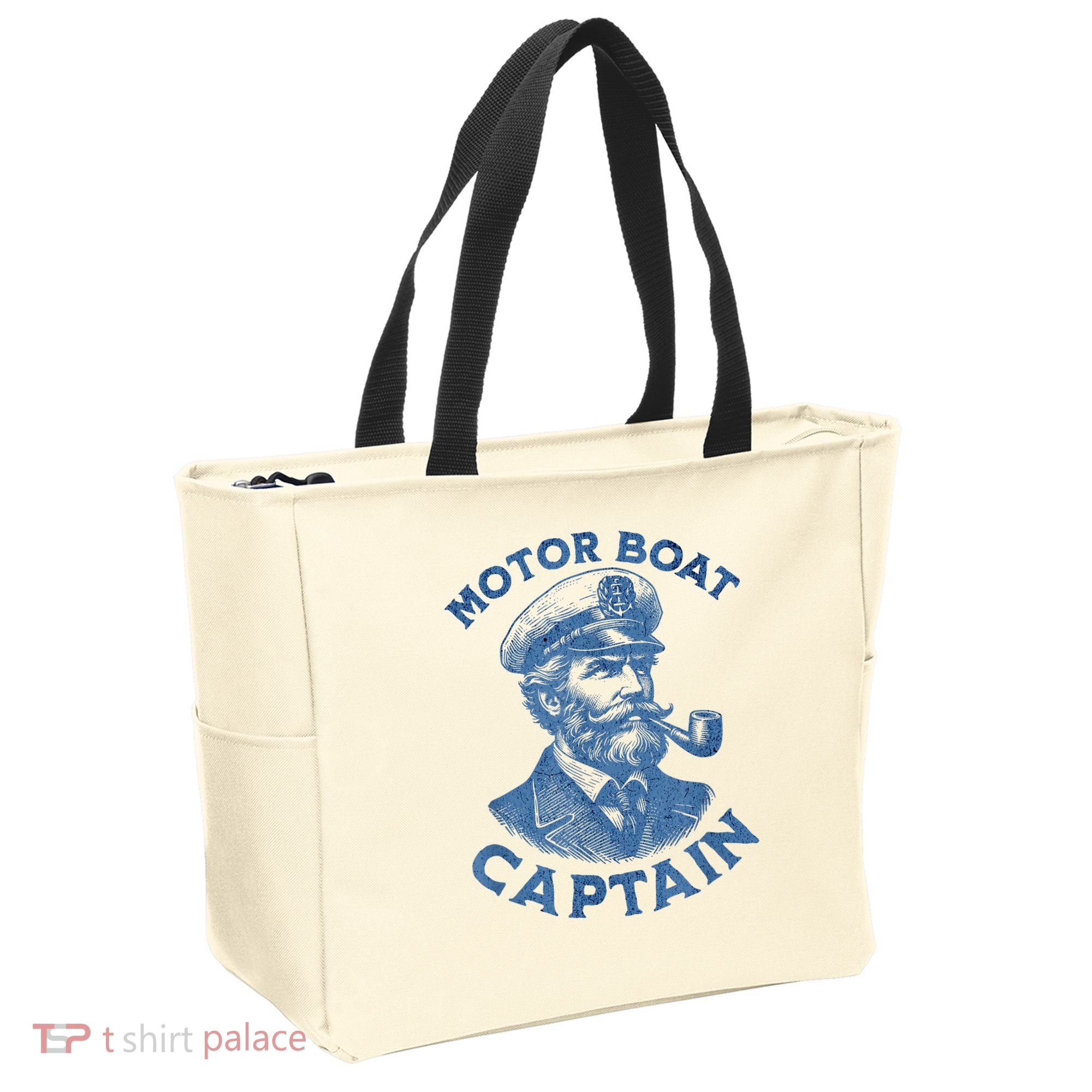 Funny Motor Boat Captain Tote Bag