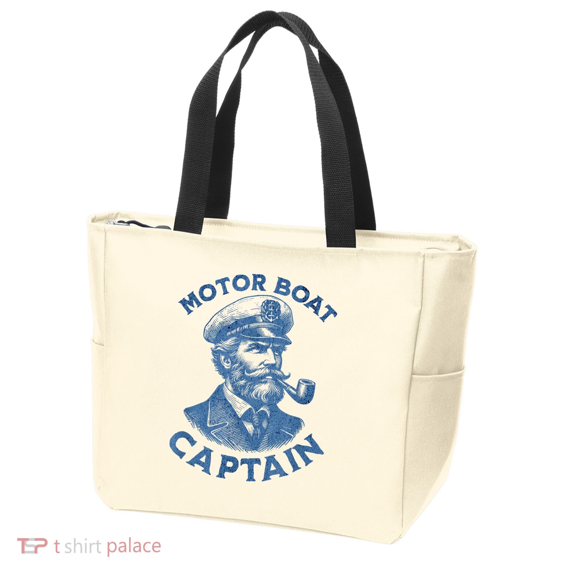 Funny Motor Boat Captain Tote Bag