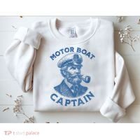 Funny Motor Boat Captain Sweatshirt thumb 2