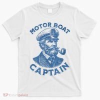 Funny Motor Boat Captain T-Shirt thumb 0