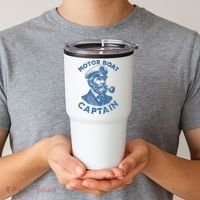 Funny Motor Boat Captain Tumbler thumb 2