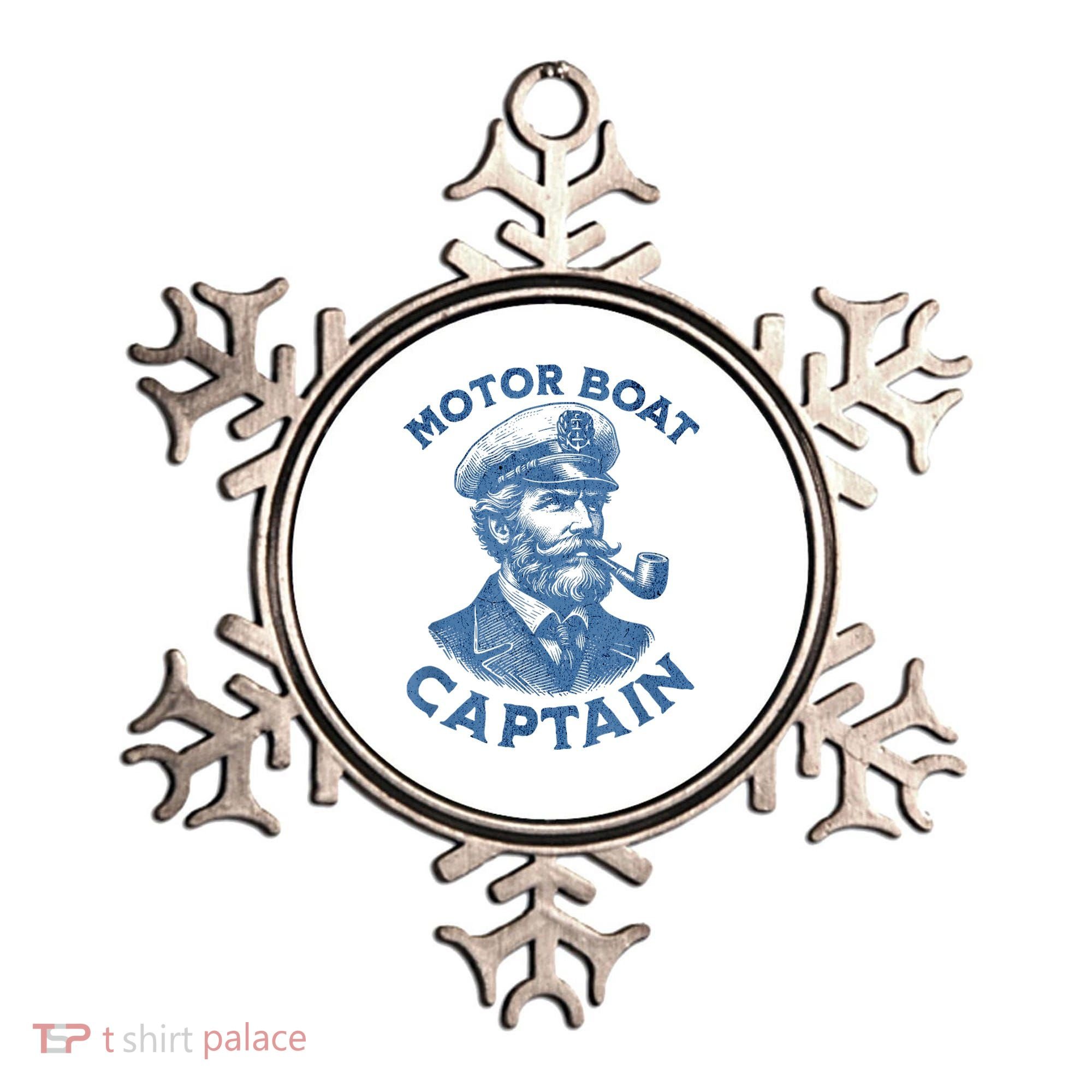 Funny Motor Boat Captain Ornament