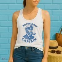 Funny Motor Boat Captain Women's Tank Top thumb 2
