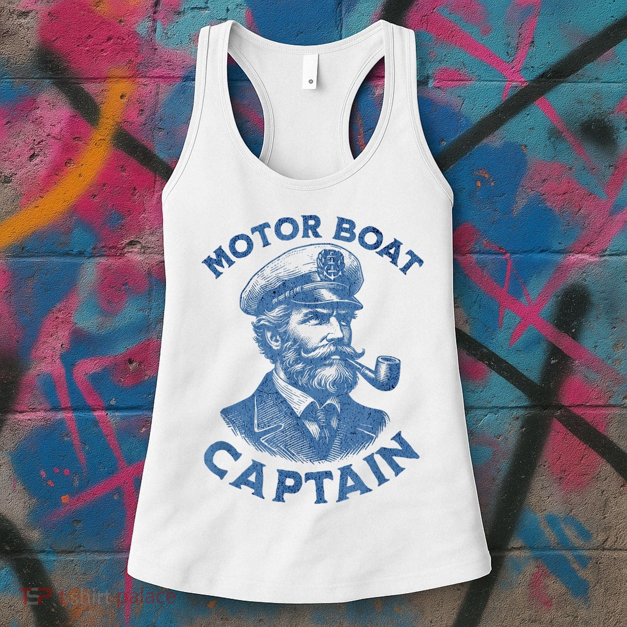 Funny Motor Boat Captain Women's Tank Top