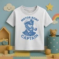 Funny Motor Boat Captain Toddler T-Shirt thumb 3