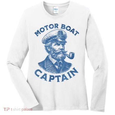 Funny Motor Boat Captain Women's Long Sleeve Shirt