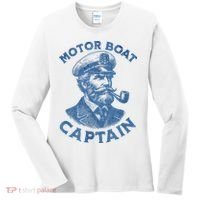 Funny Motor Boat Captain Women's Long Sleeve Shirt thumb 0