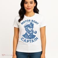 Funny Motor Boat Captain Women's T-Shirt thumb 4