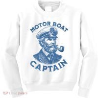 Funny Motor Boat Captain Kids Sweatshirt thumb 0