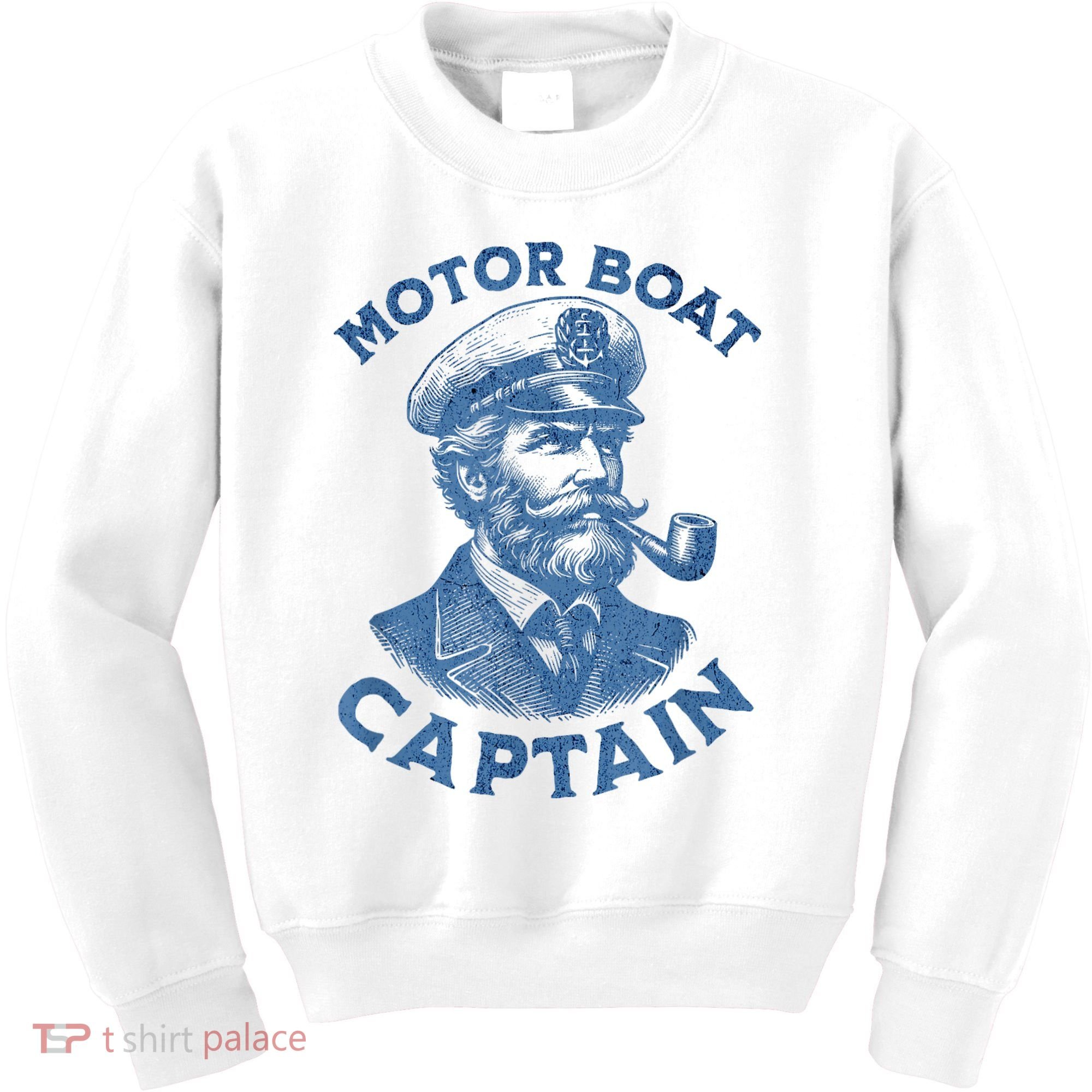 Funny Motor Boat Captain Kids Sweatshirt