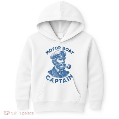 Funny Motor Boat Captain Kids Hoodie